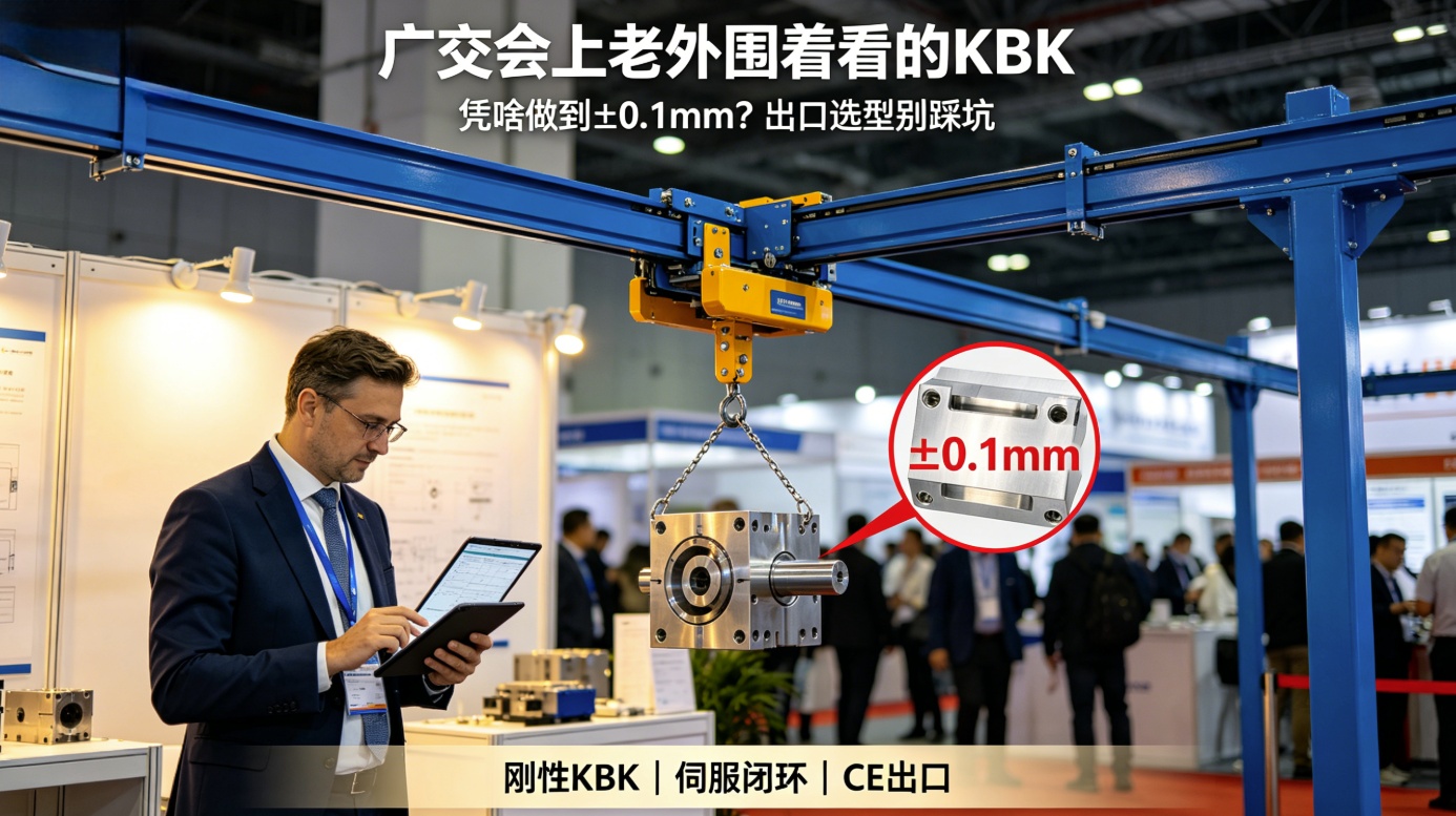 广交会海外采购商围观刚性KBK起重机精度展示封面图