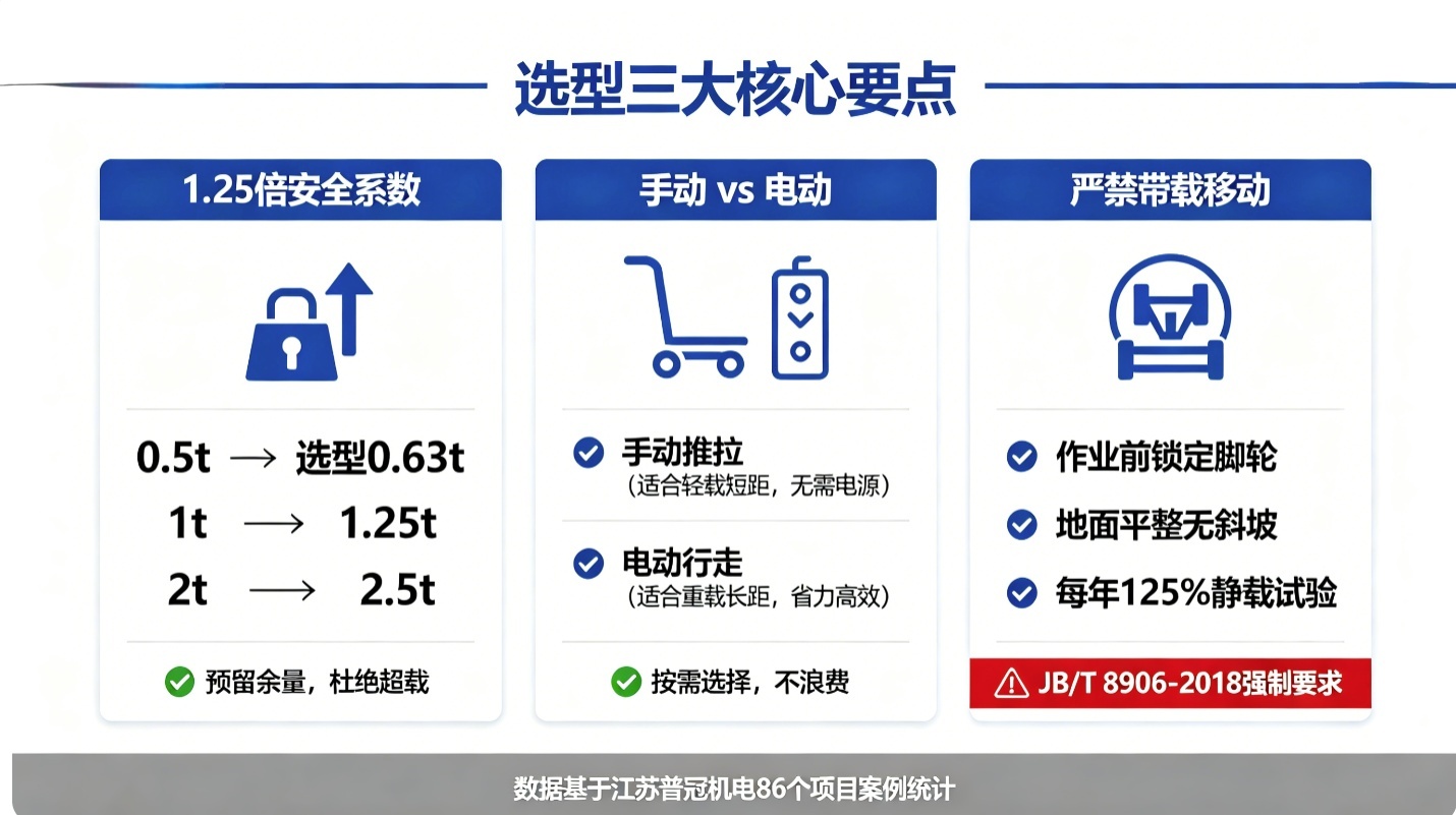 移动式悬臂吊选型三大核心要点对比图 移动式悬臂吊选型三大核心要点对比图