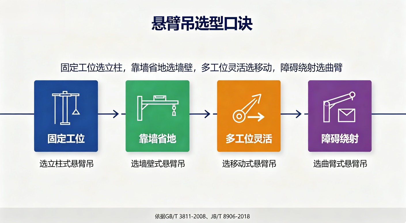 悬臂吊选型口诀四类对照图 悬臂吊选型口诀四类对照图