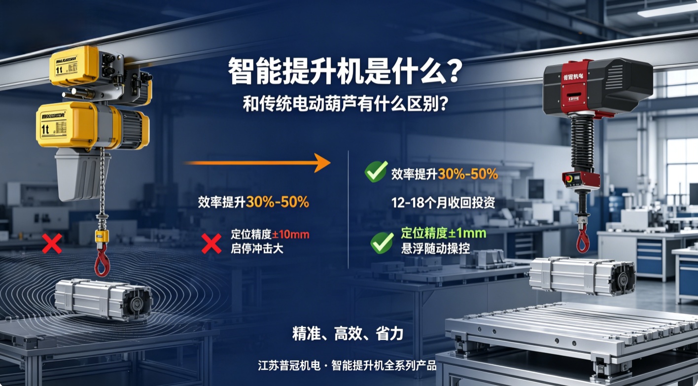 智能提升机与电动葫芦定位精度操控对比