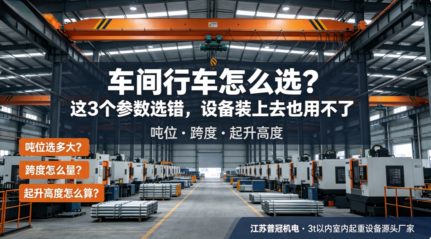 车间行车怎么选？这3个参数选错，设备装上去也用不了