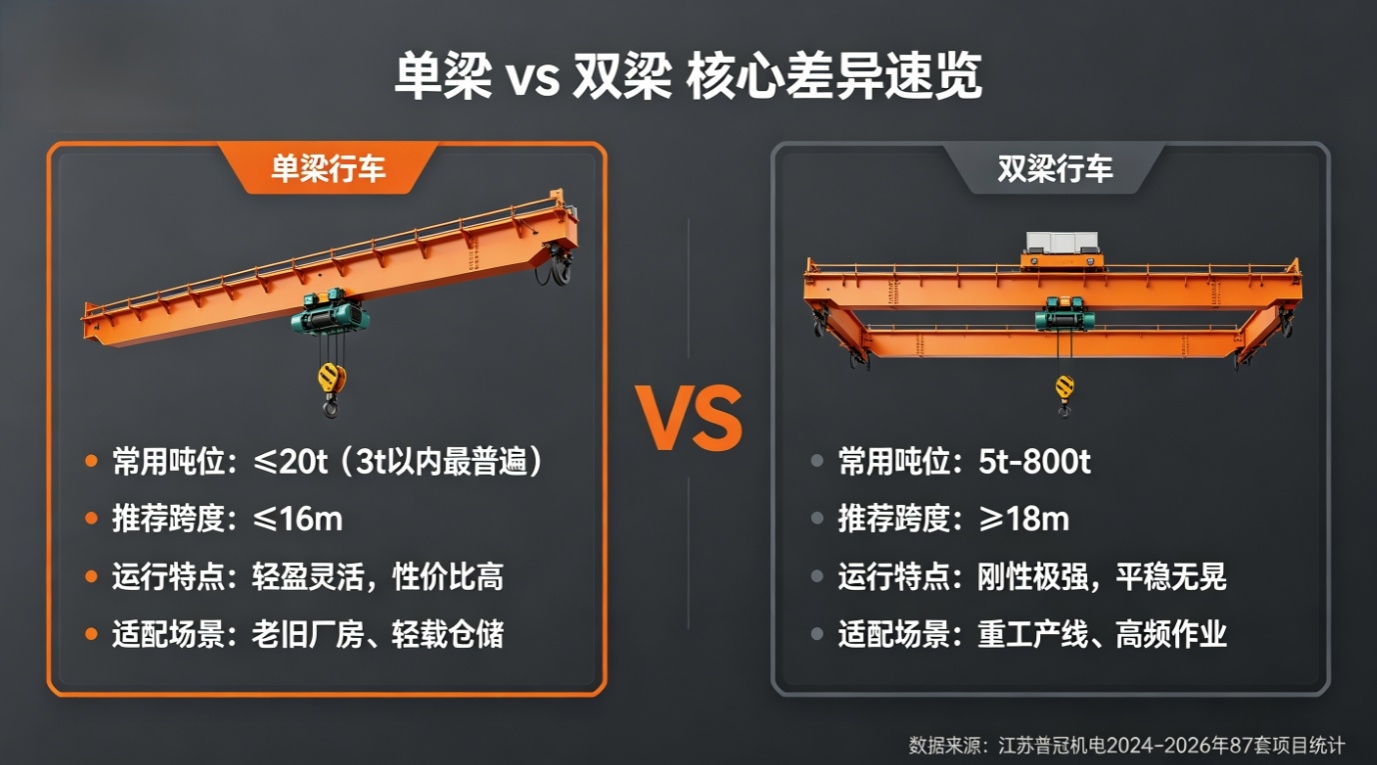 江苏普冠机电单梁双梁行车参数对比图.jpeg