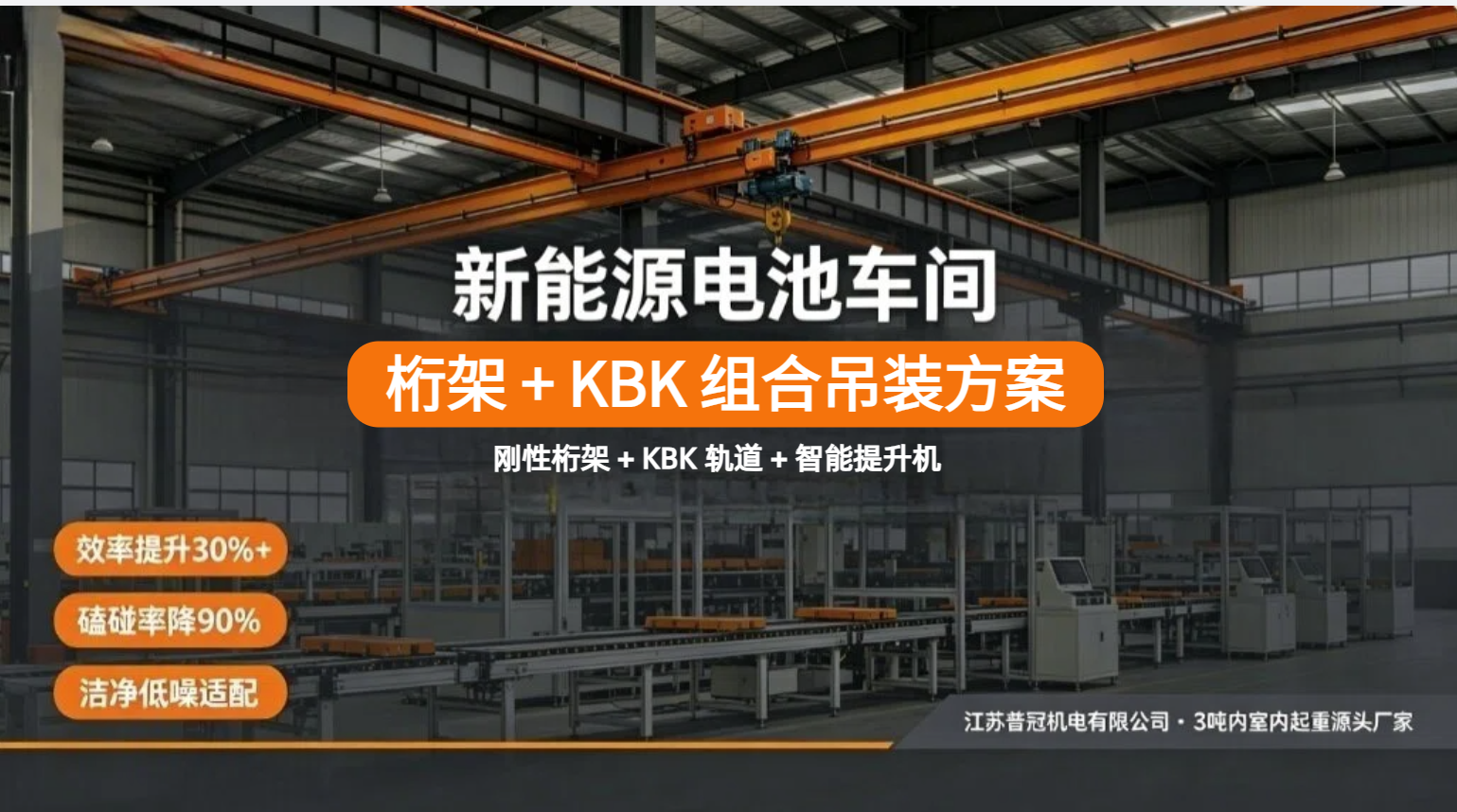 新能源电池车间桁架+KBK组合工位吊装案例分享
