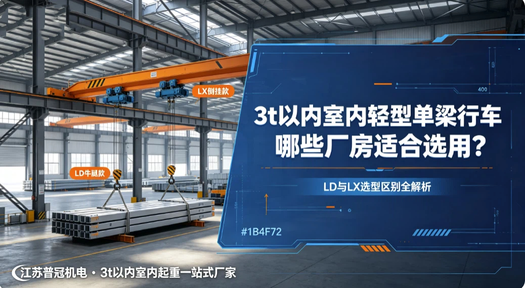 3t以内室内轻型单梁行车，哪些厂房适合选用？