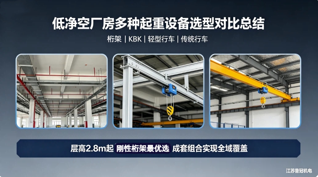 低净空厂房多种起重设备选型对比总结